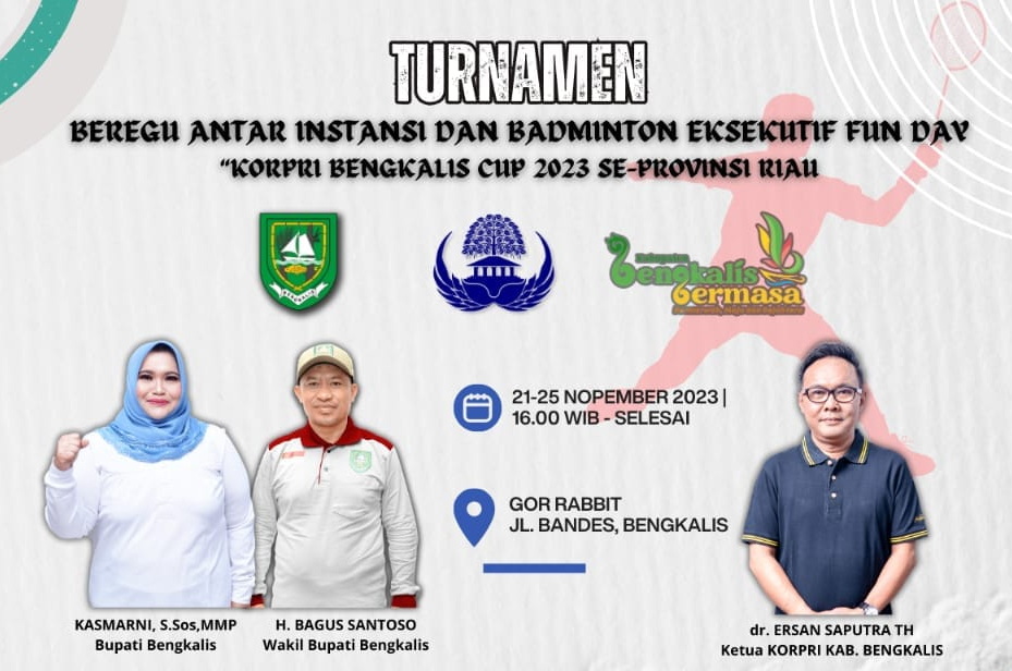 34 Tim Meriahkan Turnamen Badminton Korpri Cup III Bengkalis